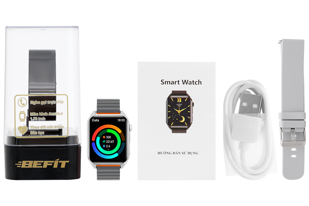 Đồng hồ thông minh BeFit WatchS 45mm Màu Xám