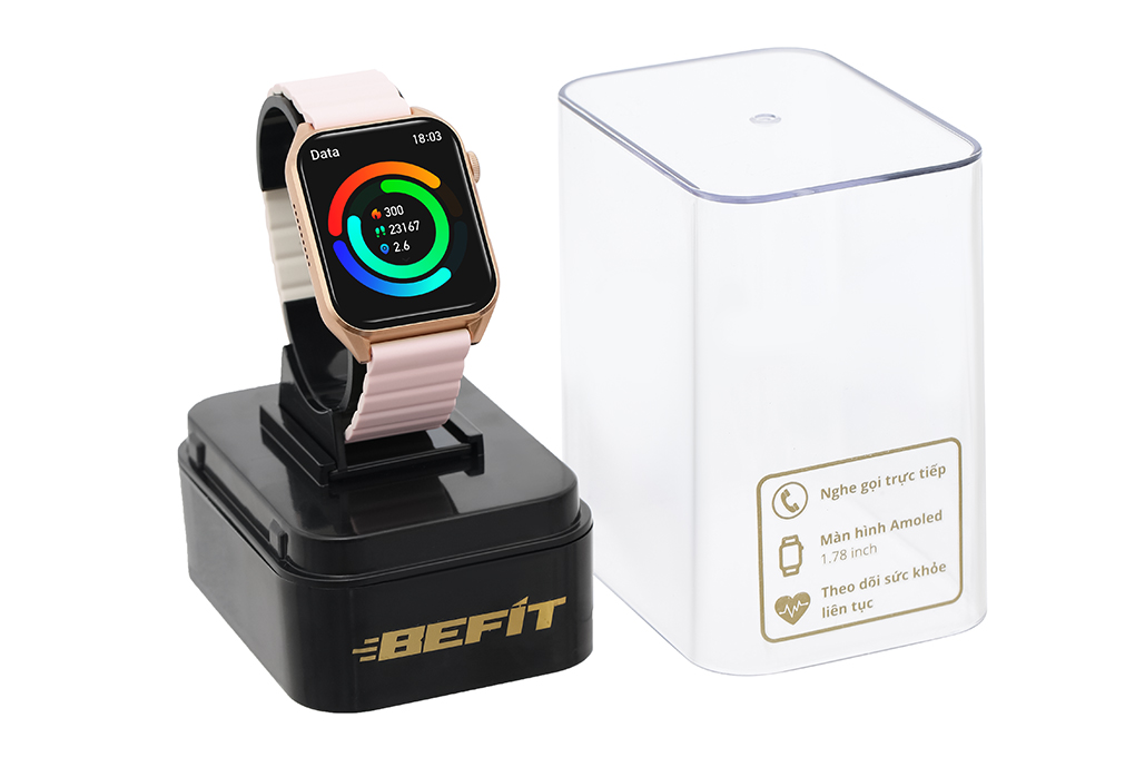 Đồng hồ thông minh BeFit WatchS 45mm Màu Trắng - Hồng