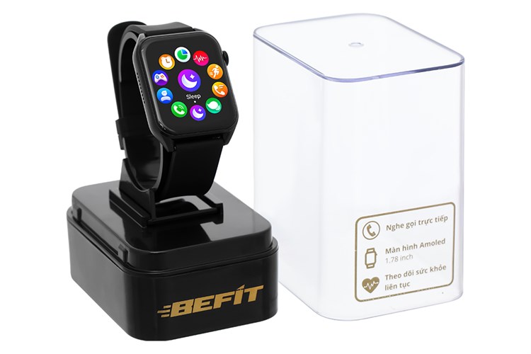 Đồng hồ thông minh BeFit WatchS 45mm dây silicone Màu Đen