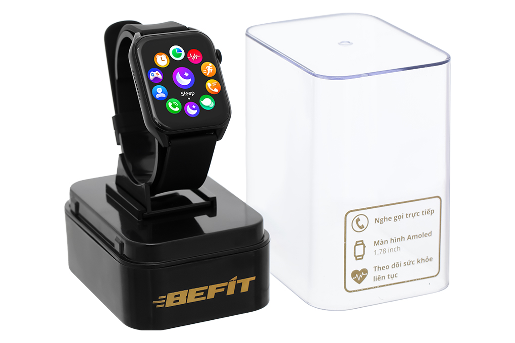 Đồng hồ thông minh BeFit WatchS 45mm dây silicone Màu Đen