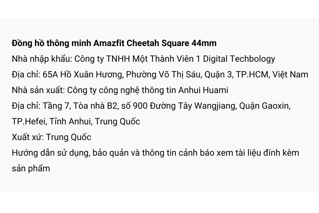 Amazfit Cheetah Square 44mm dây silicone Màu Xám