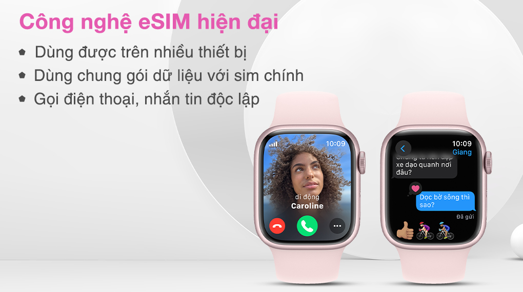 Apple Watch S9 LTE 45mm viền nhôm dây silicone - eSIM