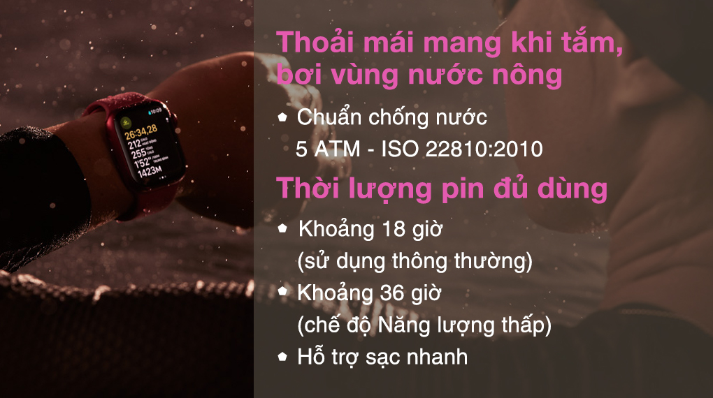 Apple Watch S9 LTE 45mm viền nhôm dây silicone - Chống nước