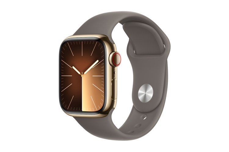 Đồng hồ thông minh Apple Watch Series 9 GPS + Cellular 41mm viền thép dây thể thao Màu Vàng
