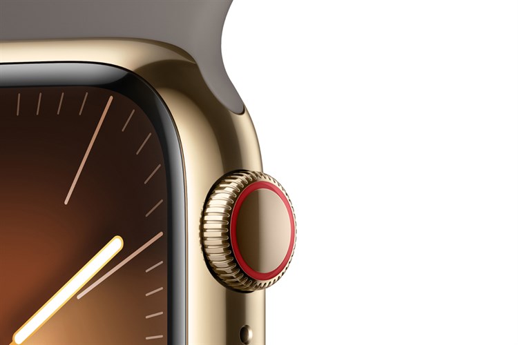Đồng hồ thông minh Apple Watch Series 9 GPS + Cellular 41mm viền thép dây thể thao Màu Vàng