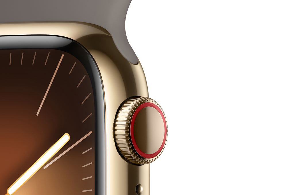 Đồng hồ thông minh Apple Watch Series 9 GPS + Cellular 41mm viền thép dây thể thao Màu Vàng