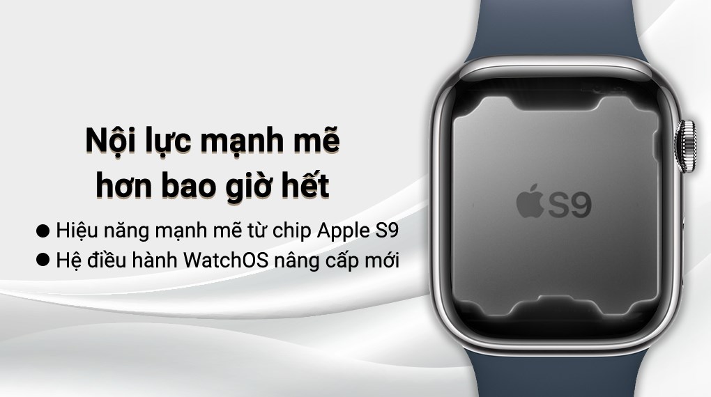 Đồng hồ thông minh Apple Watch Series 9 GPS + Cellular 45mm viền thép dây thể thao