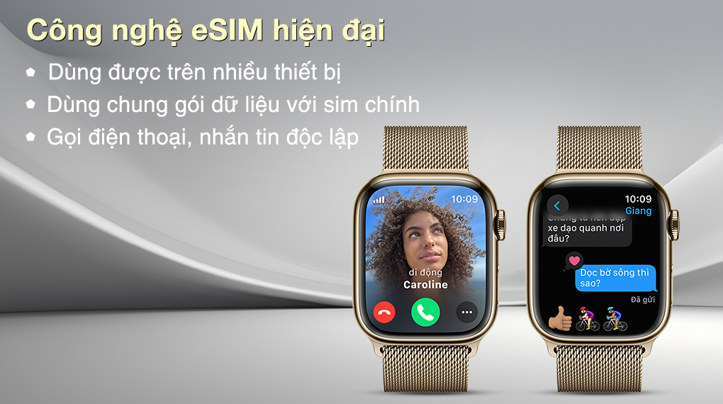 Apple Watch S9 LTE 41mm viền thép không gỉ dây thép - eSIM