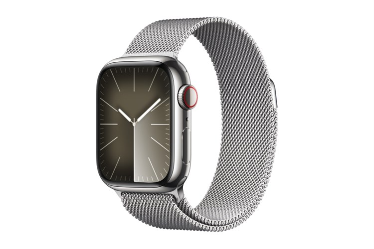 Đồng hồ thông minh Apple Watch Series 9 GPS + Cellular 45mm viền thép dây thép Màu Bạc