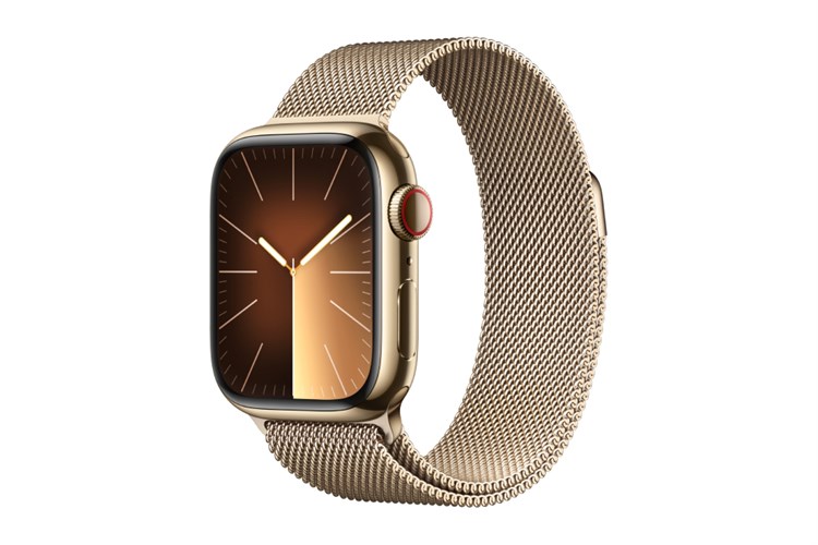 Đồng hồ thông minh Apple Watch Series 9 GPS + Cellular 45mm viền thép dây thép Màu Vàng