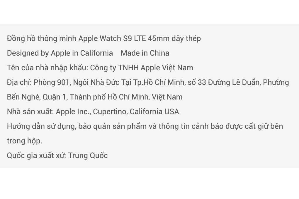 Đồng hồ thông minh Apple Watch Series 9 GPS + Cellular 45mm viền thép dây thép Màu Bạc