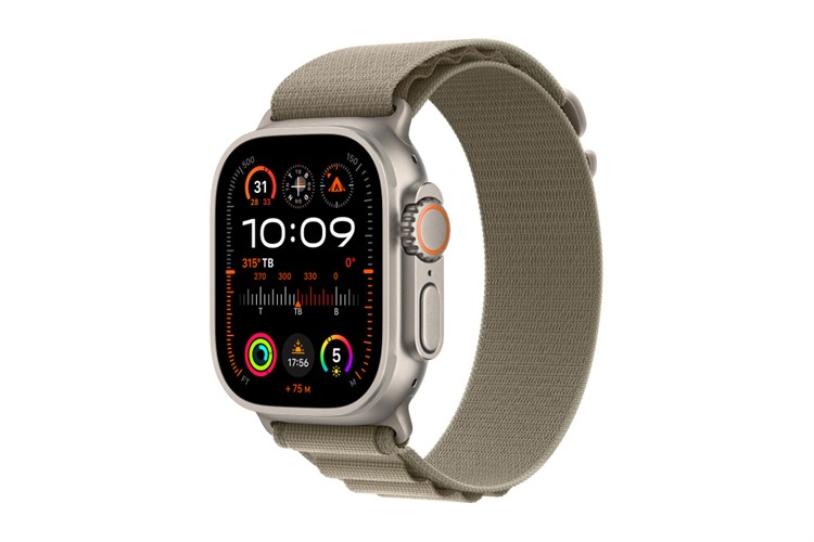 Đồng hồ thông minh Apple Watch Ultra 2 GPS + Cellular 49mm viền Titanium dây Alpine Xanh Màu Xanh Oliu