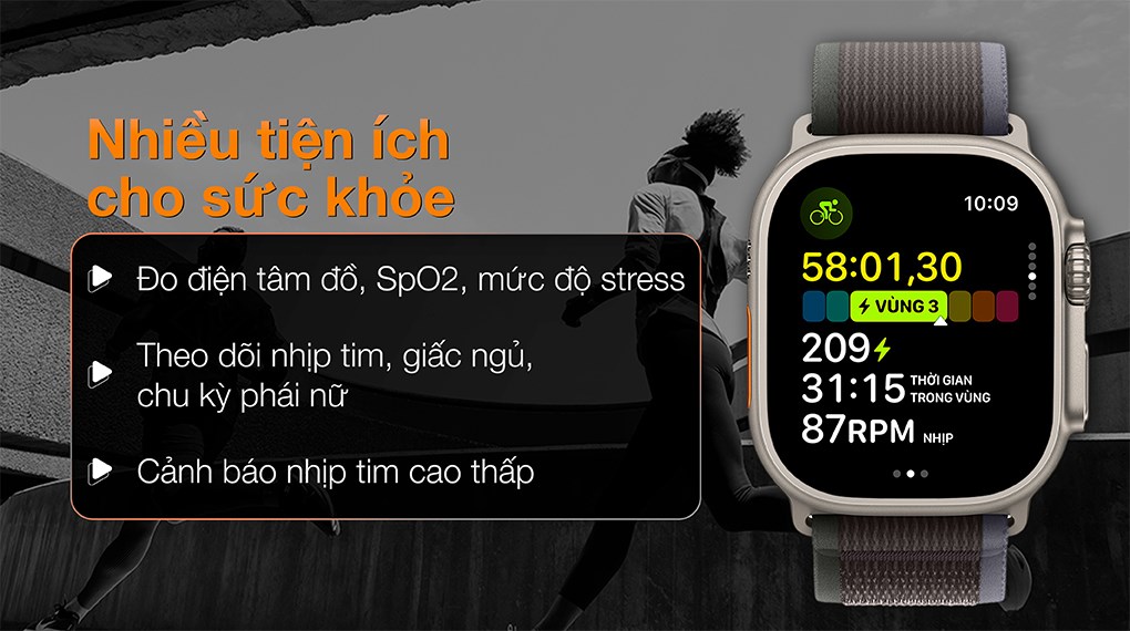 Đồng hồ thông minh Apple Watch Ultra 2 GPS + Cellular 49mm viền Titanium dây Trail