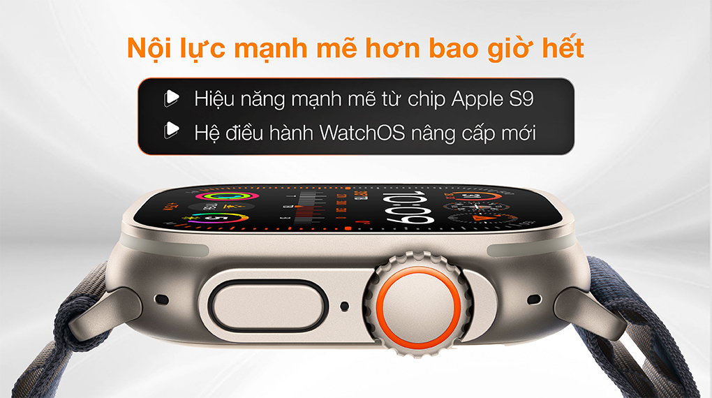 Apple Watch Ultra 2 LTE 49mm viền Titanium dây Trail size M/L - Chip Apple S9