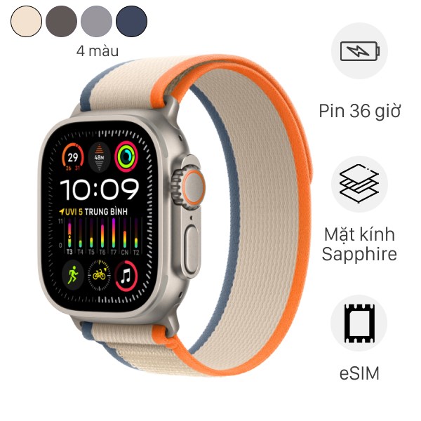 Đồng hồ thông minh Apple Watch Ultra 2 GPS   Cellular 49mm viền Titanium dây Trail