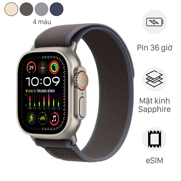 Đồng hồ thông minh Apple Watch Ultra 2 GPS + Cellular 49mm viền Titanium dây Trail