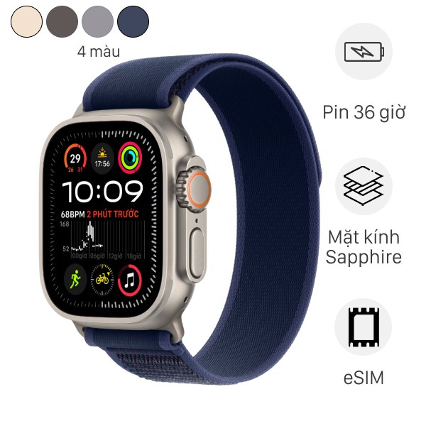 Apple Watch Ultra 2 GPS + Cellular 49mm viền Titanium dây Trail