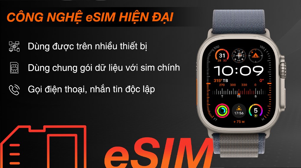 Đồng hồ thông minh Apple Watch Ultra 2 GPS + Cellular 49mm viền Titanium dây Alpine