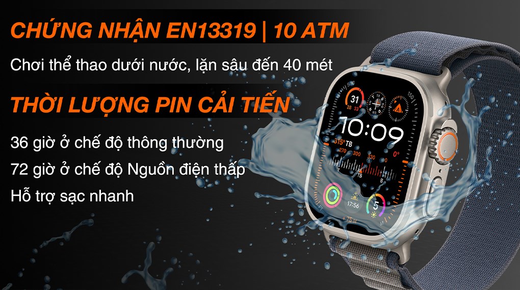 Đồng hồ thông minh Apple Watch Ultra 2 GPS + Cellular 49mm viền Titanium dây Alpine