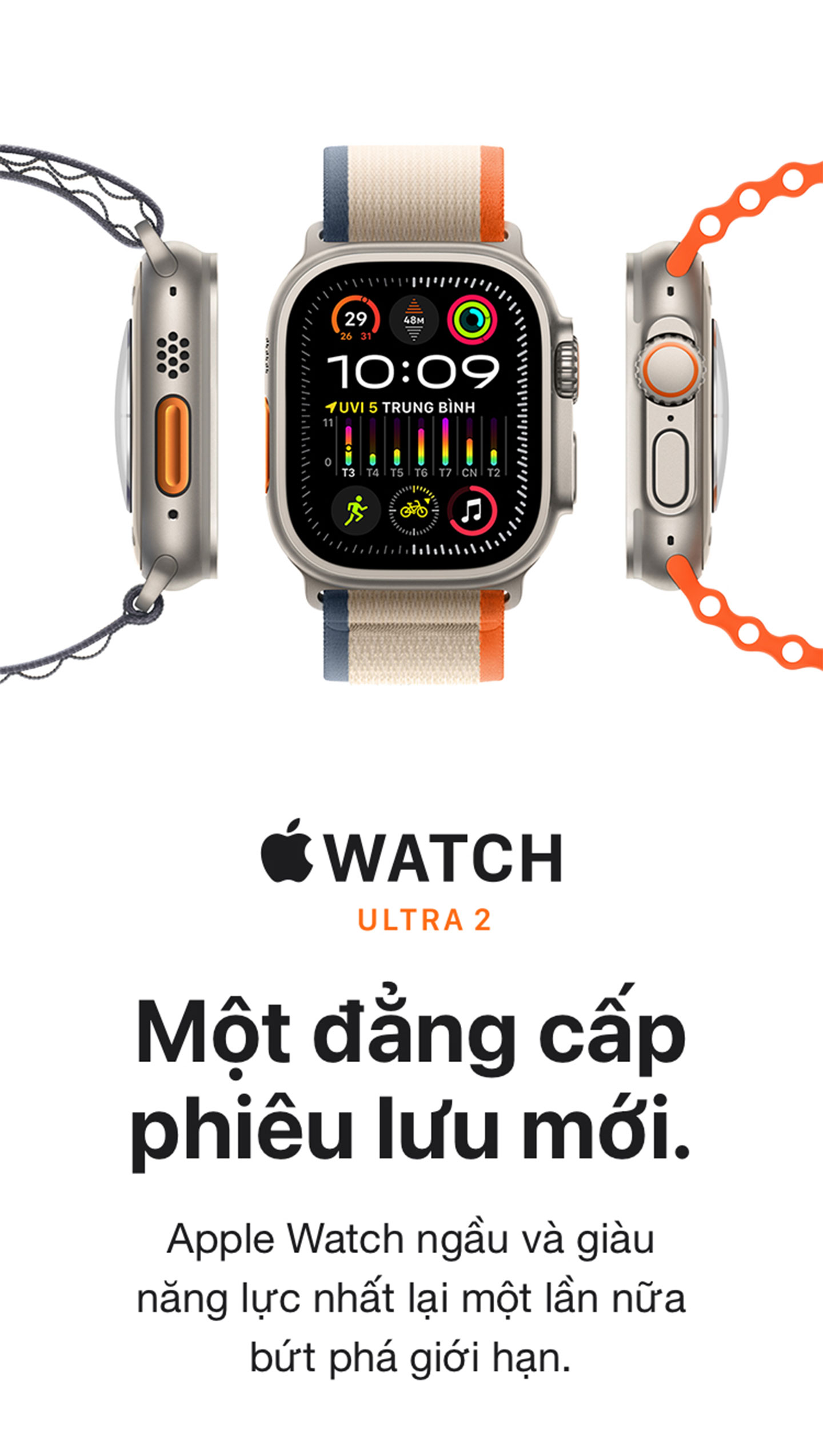 Đánh giá Đồng hồ thông minh Apple Watch Ultra 2 GPS LTE, 49mm Vỏ Titan Dây Quấn Trail