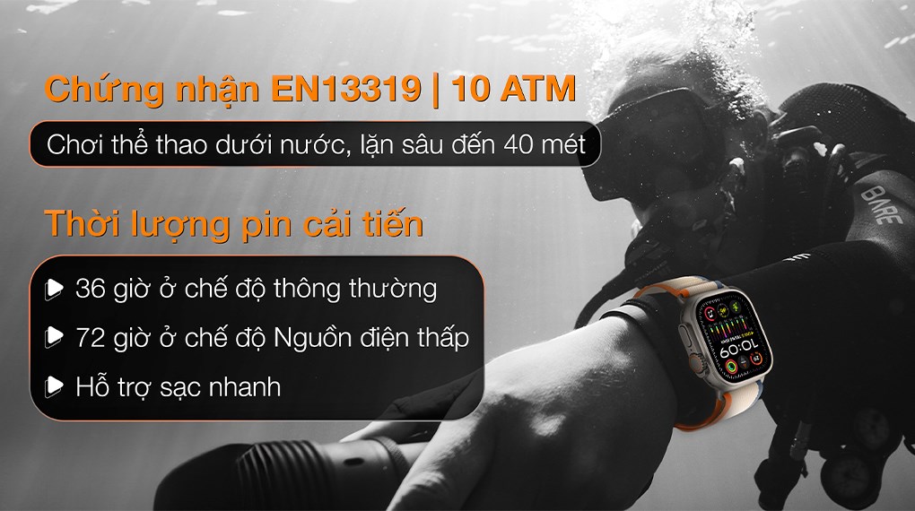 Đồng hồ thông minh Apple Watch Ultra 2 GPS + Cellular 49mm viền Titanium dây Trail size S/M