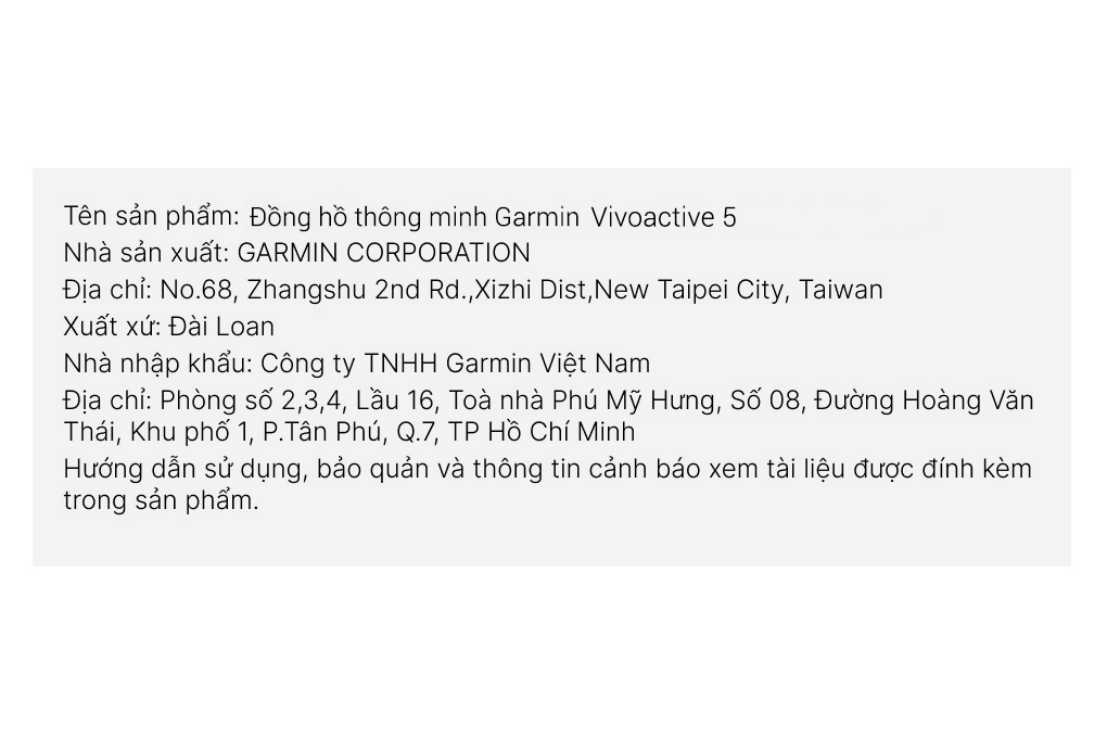 Garmin Vivoactive 5 42.2mm dây silicone Màu Đen