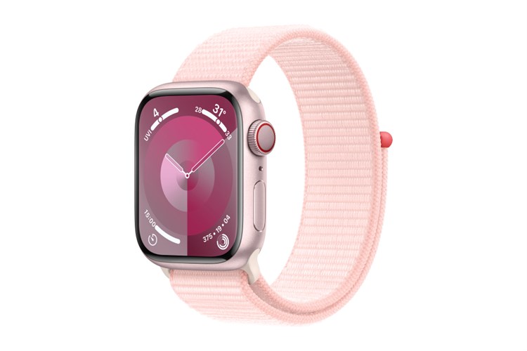 Đồng hồ thông minh Apple Watch Series 9 GPS + Cellular 41mm viền nhôm dây vải Màu Hồng