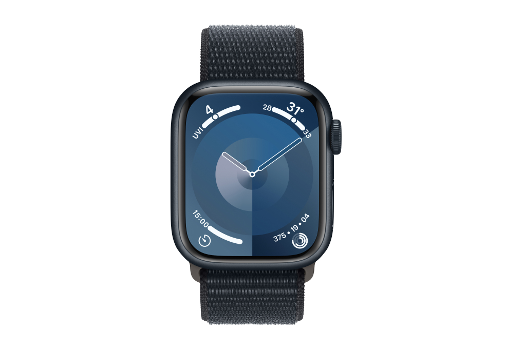 Đồng hồ thông minh Apple Watch Series 9 GPS + Cellular 41mm viền nhôm dây vải Màu Xanh đen đậm