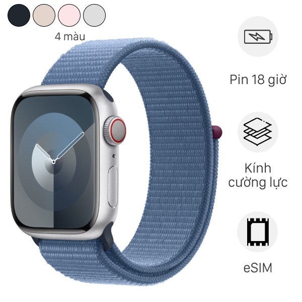 Đồng hồ thông minh Apple Watch Series 9 GPS   Cellular 41mm viền nhôm dây vải