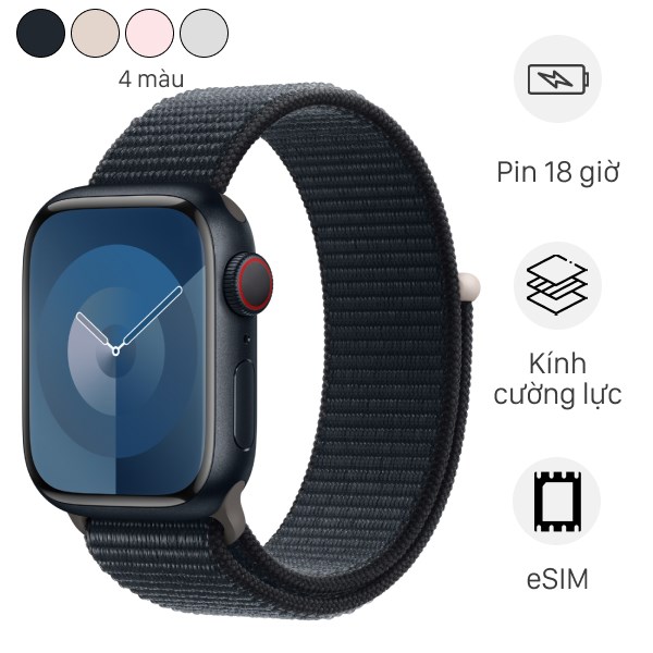 Đồng hồ thông minh Apple Watch Series 9 GPS   Cellular 41mm viền nhôm dây vải