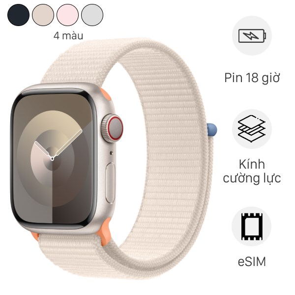 Apple Watch Series 9 GPS + Cellular 41mm viền nhôm dây vải