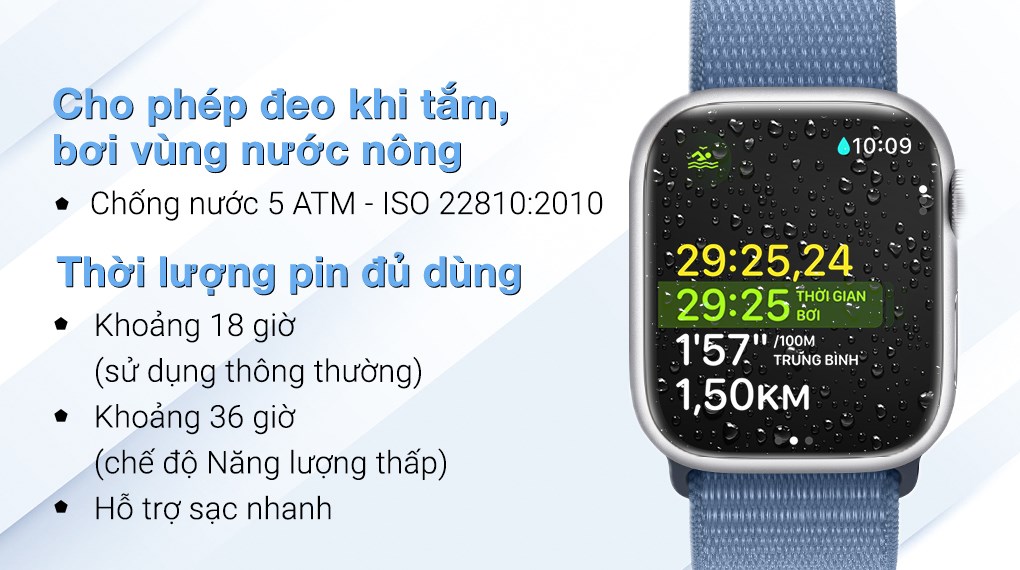 Đồng hồ thông minh Apple Watch Series 9 GPS + Cellular 45mm viền nhôm dây vải