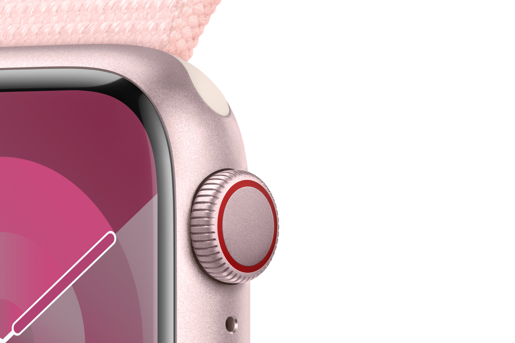 Đồng hồ thông minh Apple Watch Series 9 GPS + Cellular 45mm viền nhôm dây vải Màu Hồng