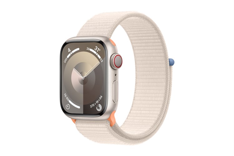 Đồng hồ thông minh Apple Watch Series 9 GPS + Cellular 45mm viền nhôm dây vải Màu Trắng Starlight