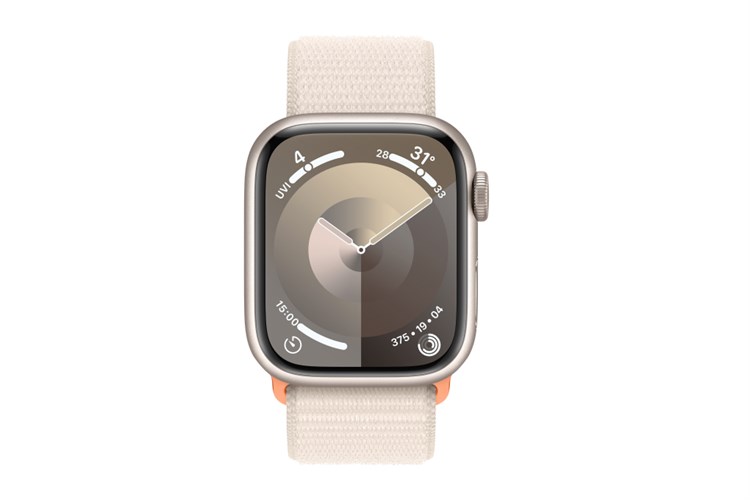 Đồng hồ thông minh Apple Watch Series 9 GPS + Cellular 45mm viền nhôm dây vải Màu Trắng Starlight