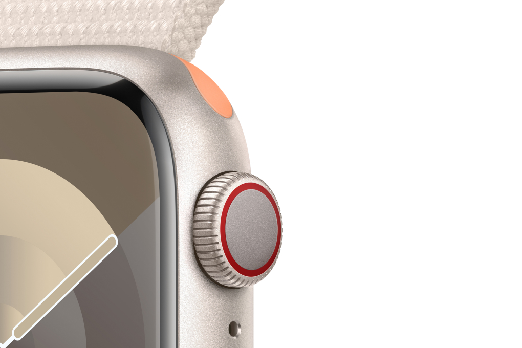 Đồng hồ thông minh Apple Watch Series 9 GPS + Cellular 45mm viền nhôm dây vải Màu Trắng Starlight