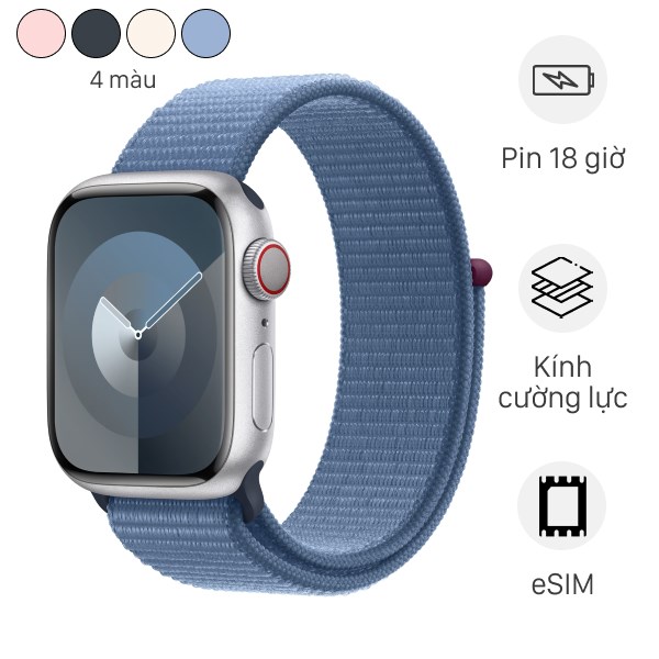 Đồng hồ thông minh Apple Watch Series 9 GPS   Cellular 45mm viền nhôm dây vải