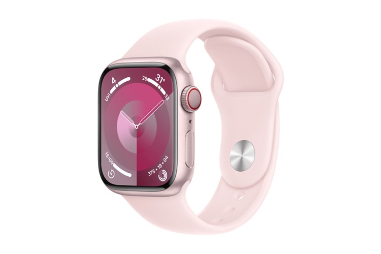 Đồng hồ thông minh Apple Watch Series 9 GPS + Cellular 45mm viền nhôm dây thể thao size S/M Màu Hồng