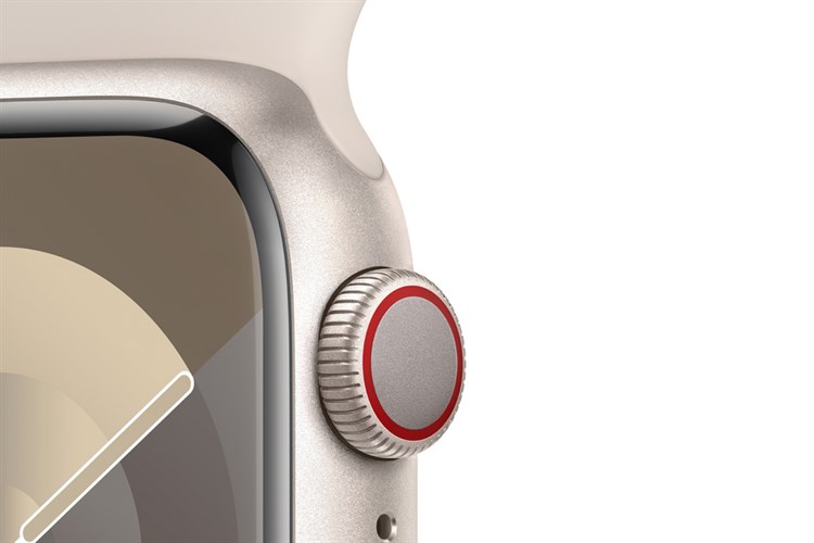 Đồng hồ thông minh Apple Watch Series 9 GPS + Cellular 45mm viền nhôm dây thể thao size S/M Màu Trắng Starlight