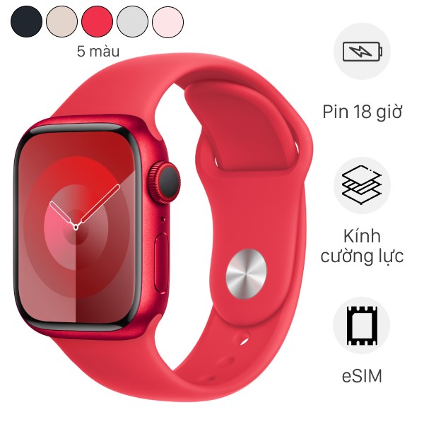 Đồng hồ thông minh Apple Watch Series 9 GPS   Cellular 45mm viền nhôm dây thể thao size S/M