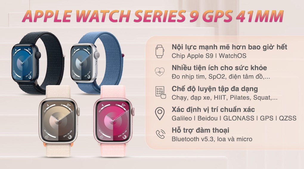 Apple Watch Series 9 GPS 41mm viền nhôm dây vải