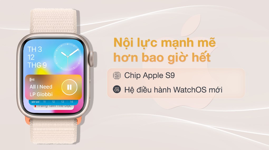 Đồng hồ thông minh Apple Watch Series 9 GPS 41mm viền nhôm dây vải