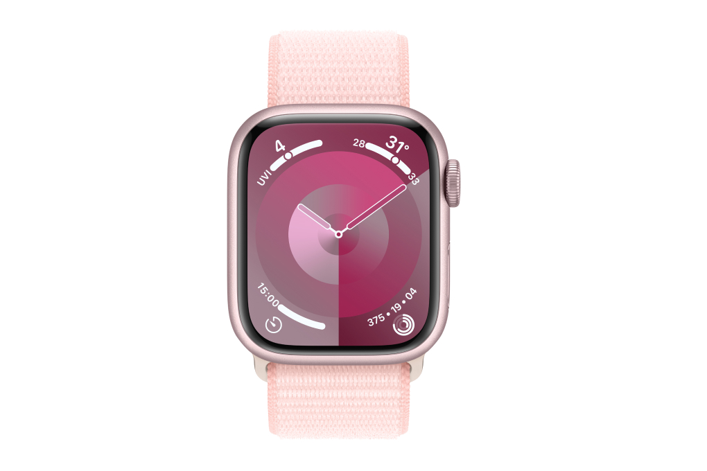 Đồng hồ thông minh Apple Watch Series 9 GPS 41mm viền nhôm dây vải Màu Hồng