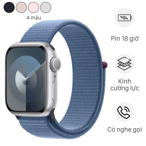 Đồng hồ thông minh Apple Watch Series 9 GPS 41mm viền nhôm dây vải
