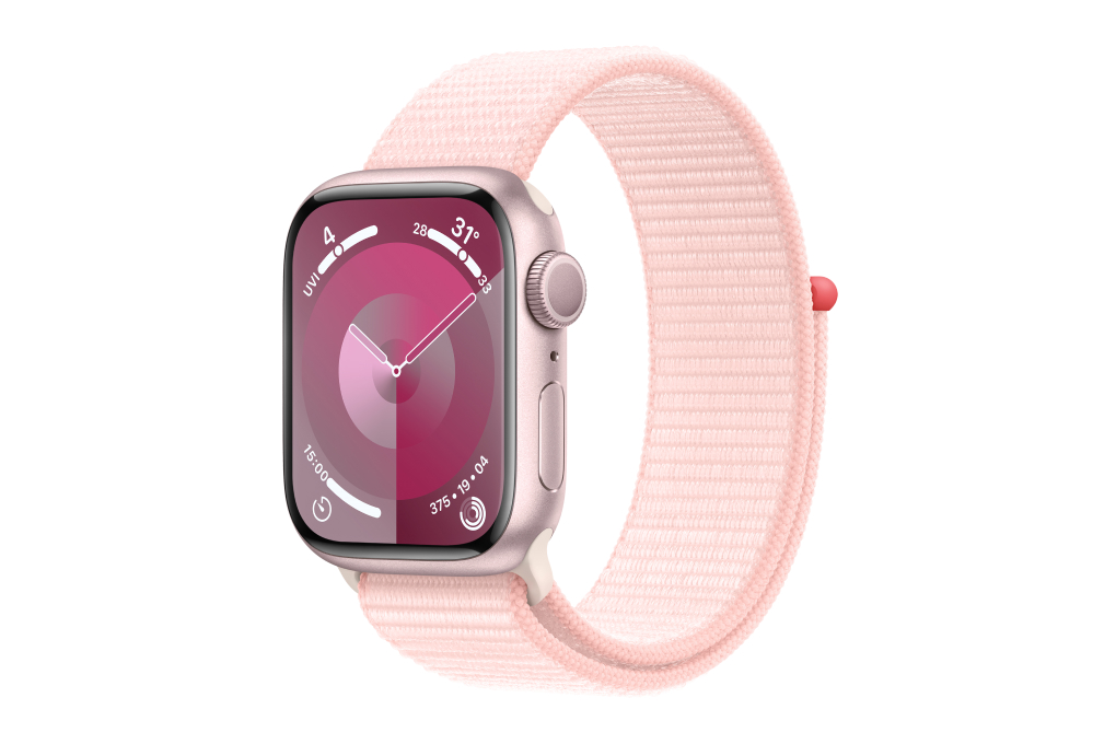 Đồng hồ thông minh Apple Watch Series 9 GPS 45mm viền nhôm dây vải Màu Hồng