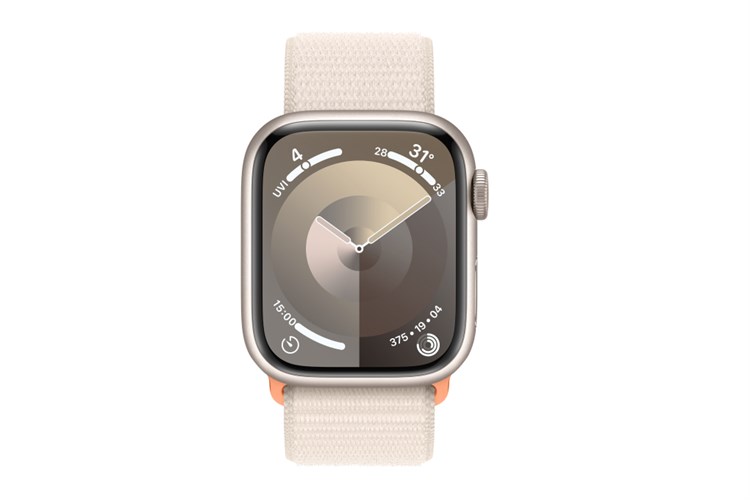 Đồng hồ thông minh Apple Watch Series 9 GPS 45mm viền nhôm dây vải Màu Trắng Starlight