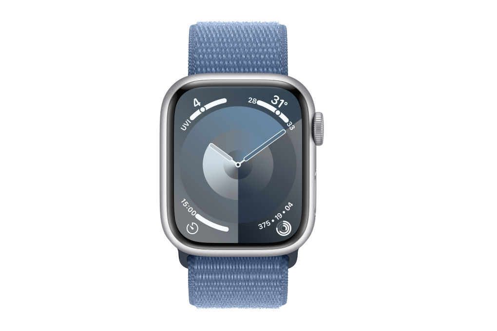 Đồng hồ thông minh Apple Watch Series 9 GPS 45mm viền nhôm dây vải Màu Bạc