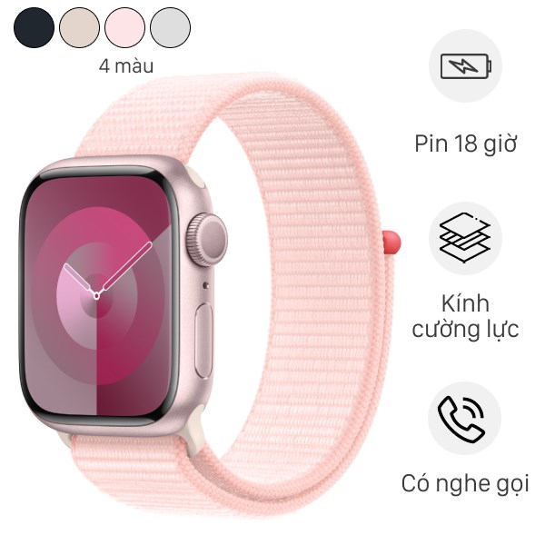 Đồng hồ thông minh Apple Watch Series 9 GPS 45mm viền nhôm dây vải
