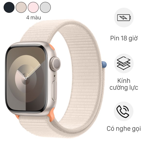 Đồng hồ thông minh Apple Watch Series 9 GPS 45mm viền nhôm dây vải