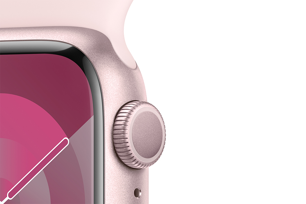 Đồng hồ thông minh Apple Watch Series 9 GPS 45mm viền nhôm dây thể thao size S/M Màu Hồng